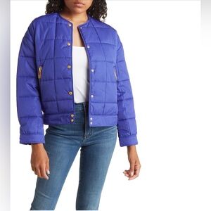 Rebecca Minkott Box Quilted Puffer women Jacket/ Shapire - size L